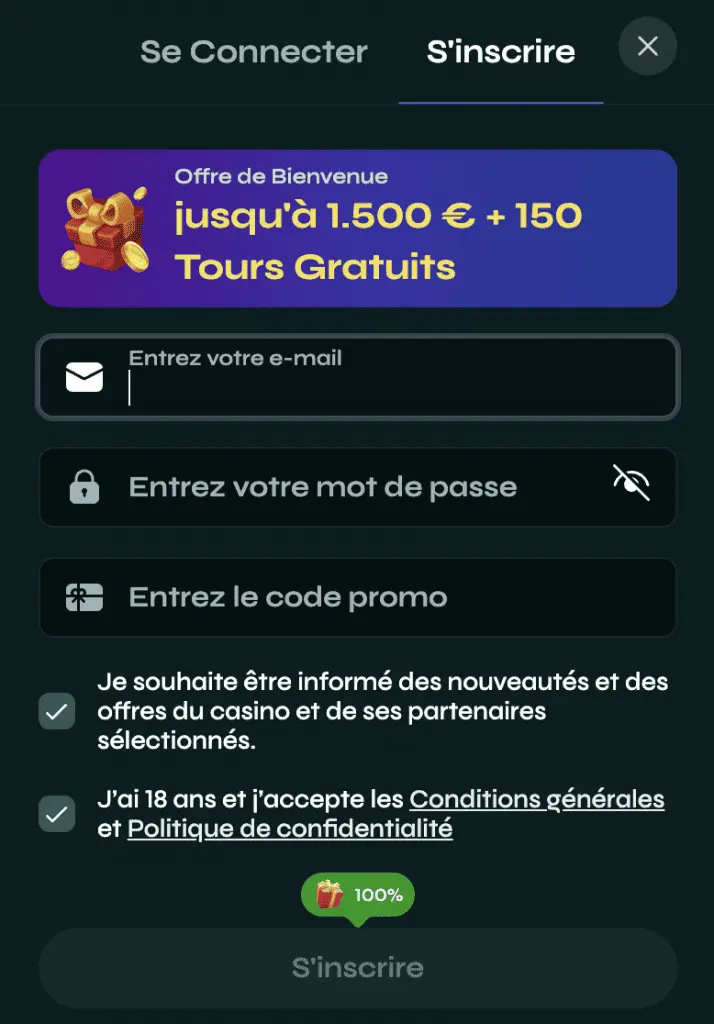 Formulaire de connexion SavaSpin